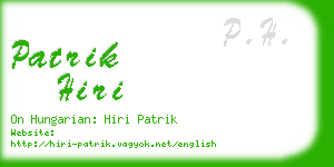 patrik hiri business card